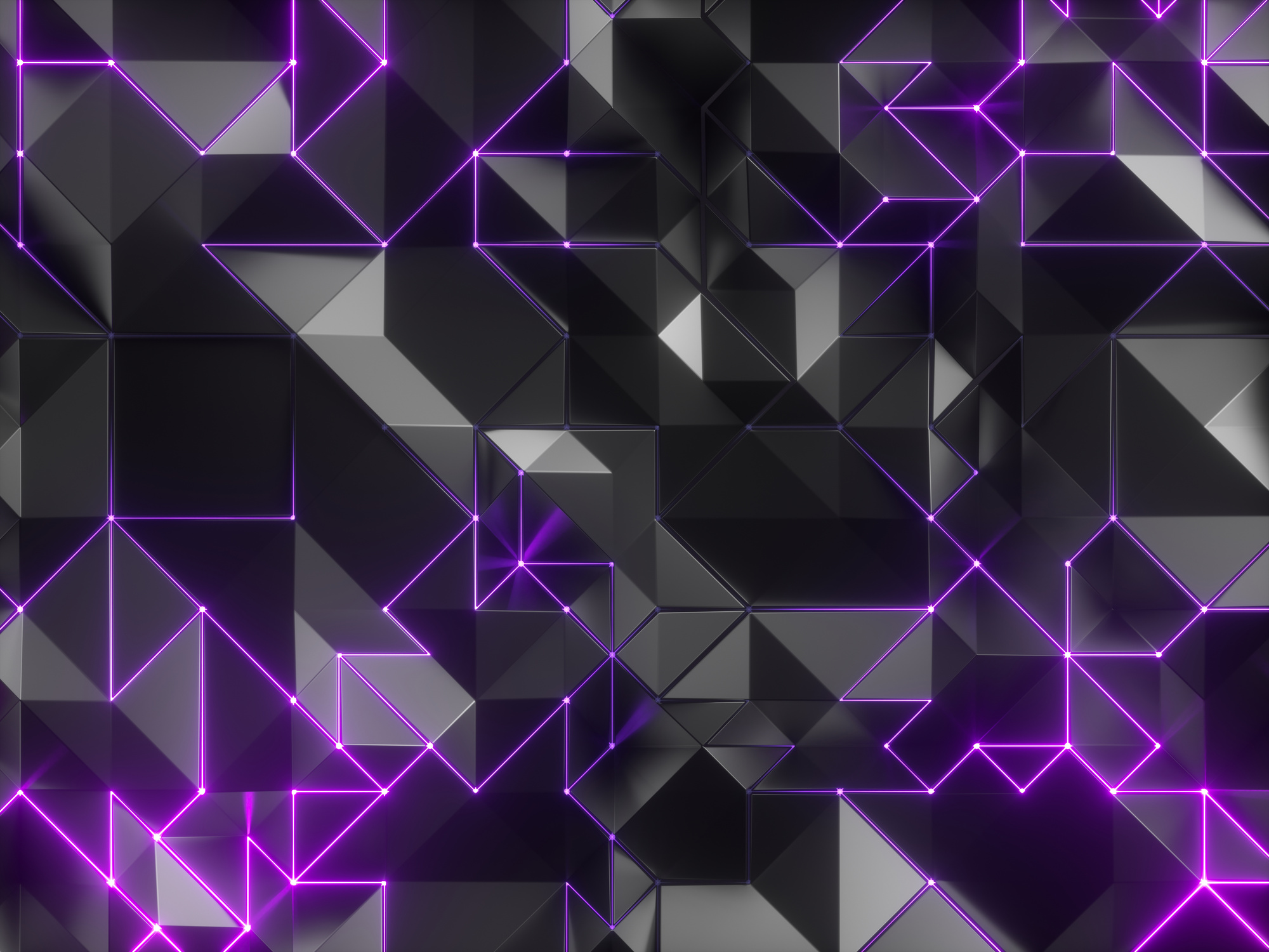 Black Geometric Background with Purple Accent 